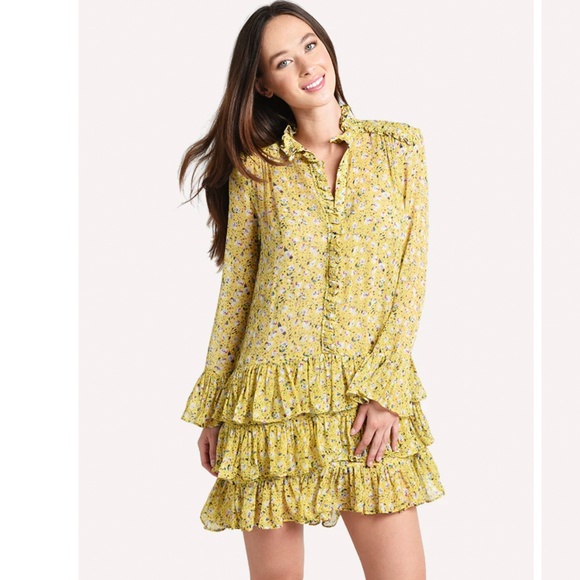 ZADIG & VOLTAIRE  Rebbie Anemone Dress Yellow Size S - Picture 2 of 8